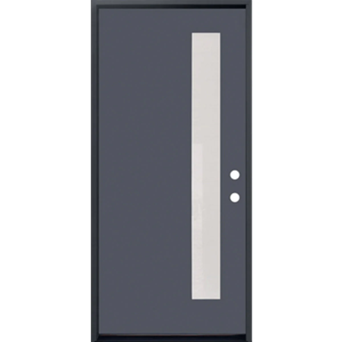 36 in. x 80 in. 1-Lite Offsite, Acid Etch Painted Grey Prehung Fiberglass Exterior Door with Brickmold - Image 4
