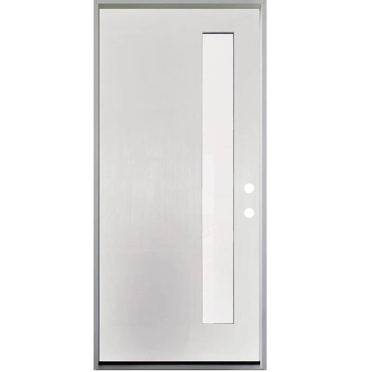 36 in. x 80 in. 1-Lite Offsite, Acid Etch Unfinished White Prehung Fiberglass Exterior Door with Brickmold - Image 3