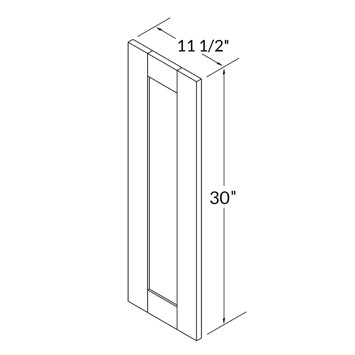 Wall decorative door WDD1230 Shaker Toffee LessCare 12 in. width 30 in. height