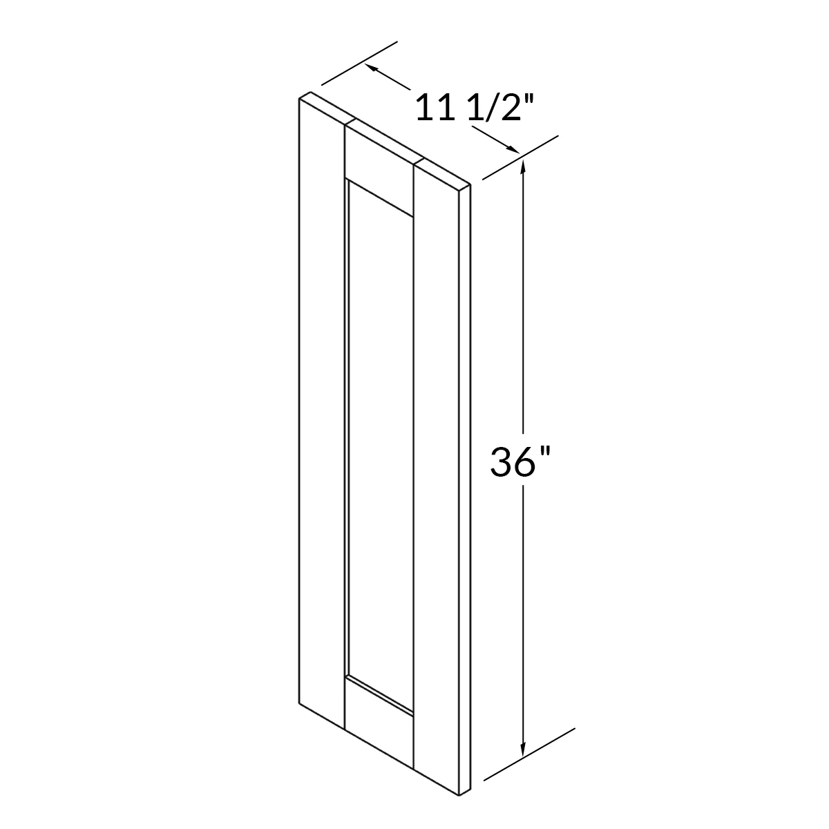 Wall decorative door WDD1236 Shaker Toffee LessCare 12 in. width 36 in. height