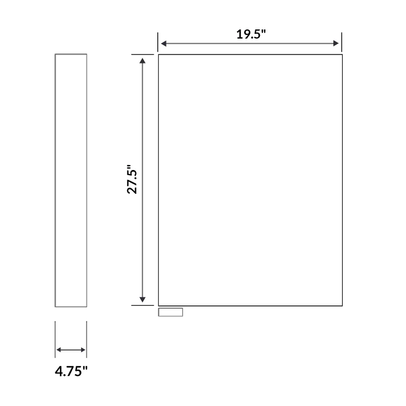 19 1/2 W x 27 1/2 H Mirrored  Medicine Cabinet LMC2-20 - Image 3