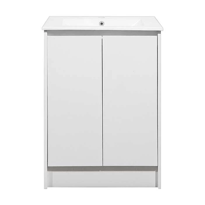 24" Freestanding Bathroom Vanity in White Gloss with White Single Sink Top LV19-24W - Image 3