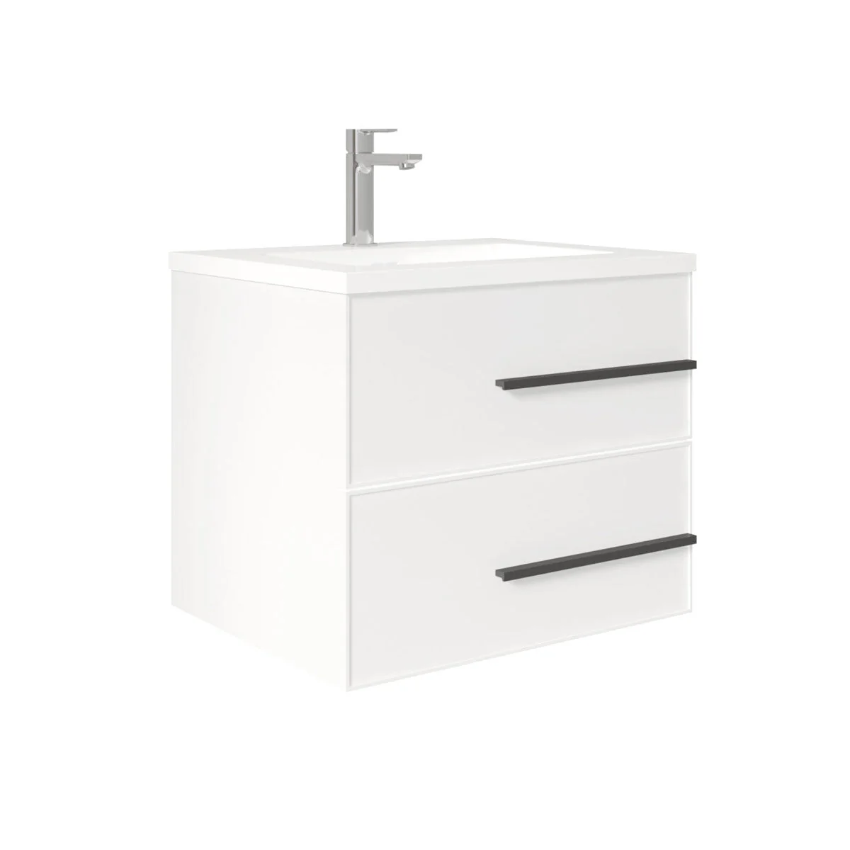 24" Wall Mount Single Bathroom Vanity in White Gloss with White Integrated Sink LV15W-24W - Image 3