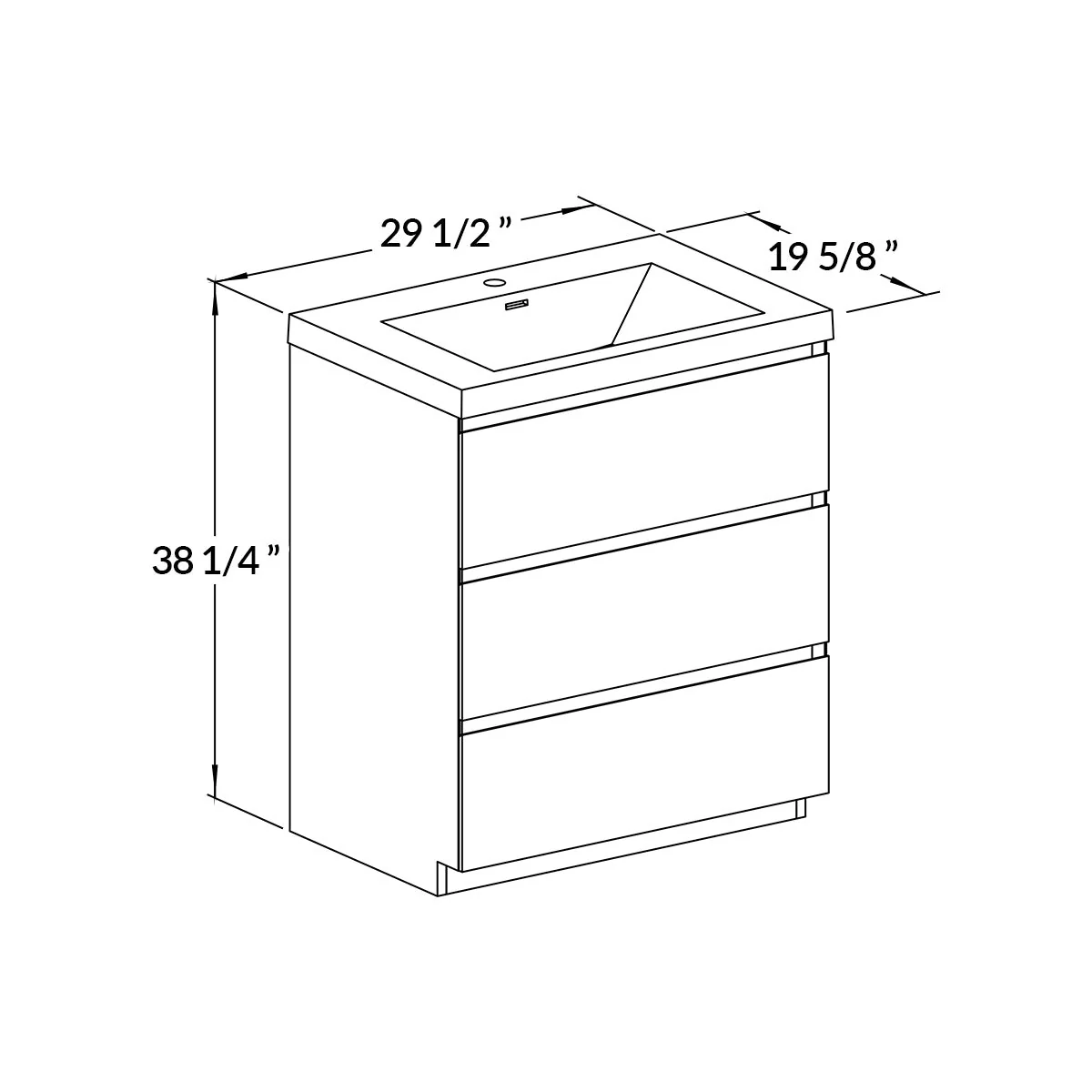 30" Freestanding Single Bathroom Vanity in Oak with Black Quartz Integrated Sink - Image 5