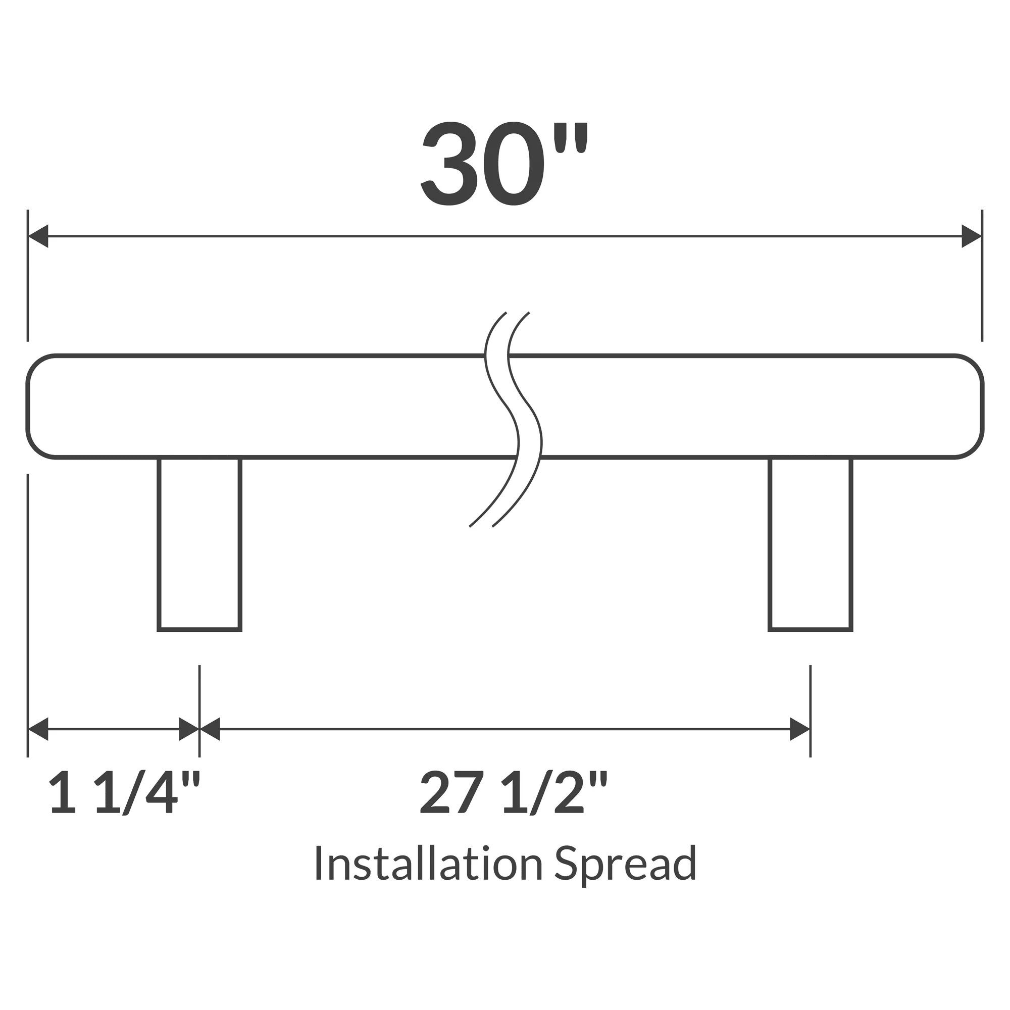 30" Brushed Nickel Bar-Style Handle/Pull LDH-30 - Image 3