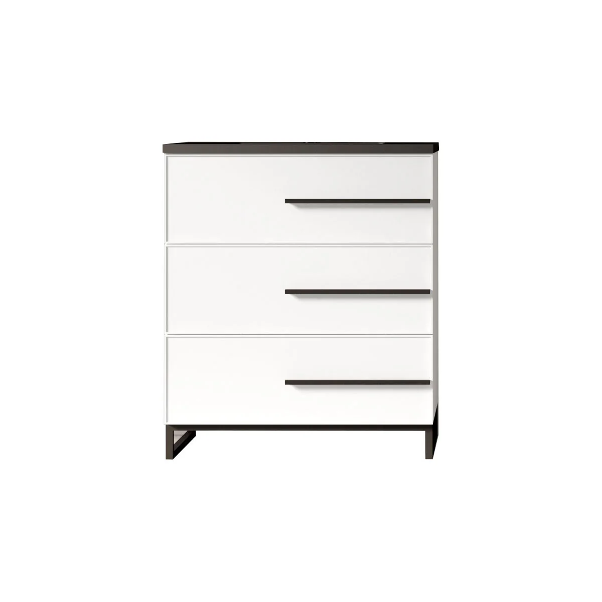 30" W Freestanding Single Bathroom Vanity in White Gloss with Matte Black Integrated Sink LV15B-30W - Image 4