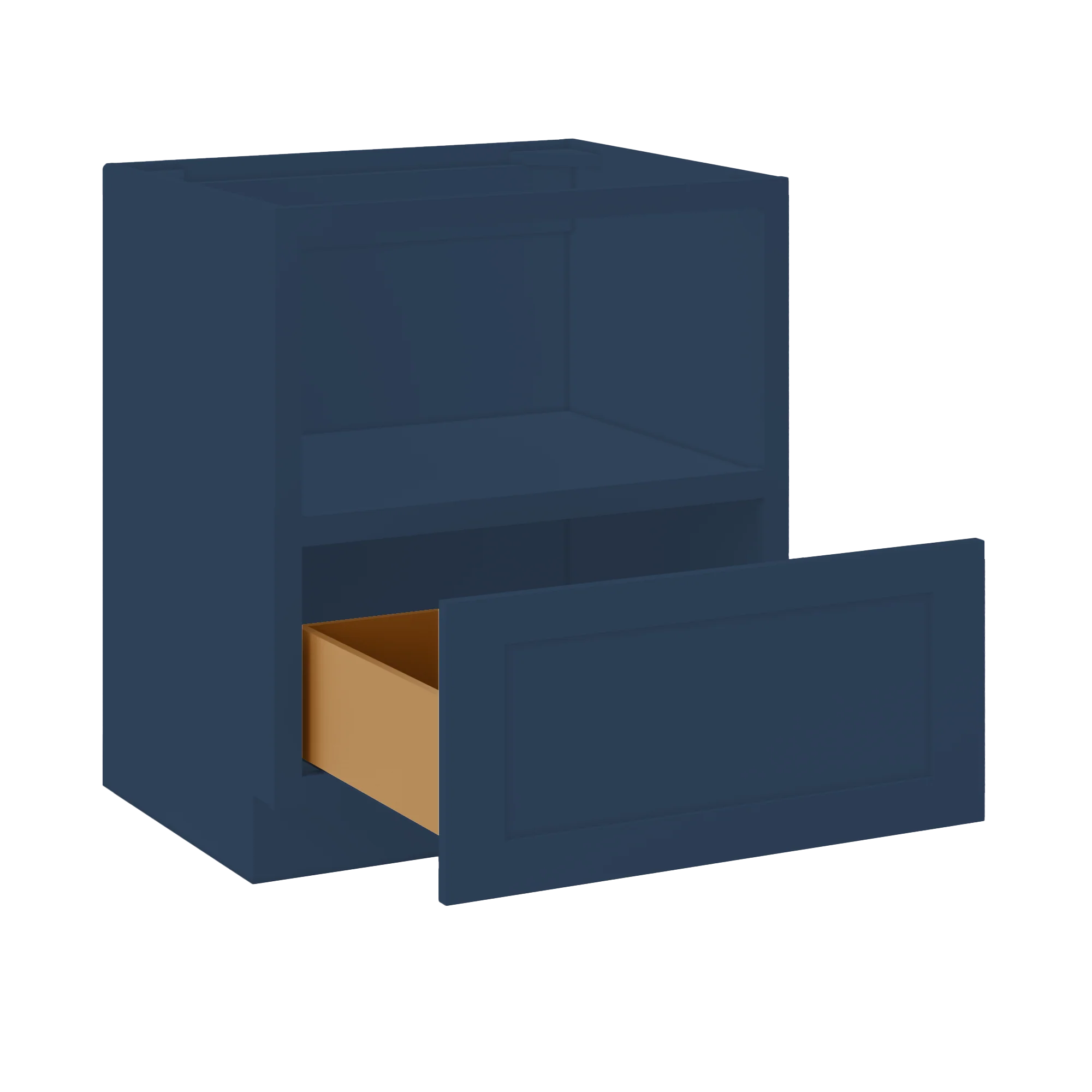 Base microwave cabinet with one drawer BMC30 Danbury Blue LessCare 30 in. width 34.5 in. height 24 in. depth - Image 4