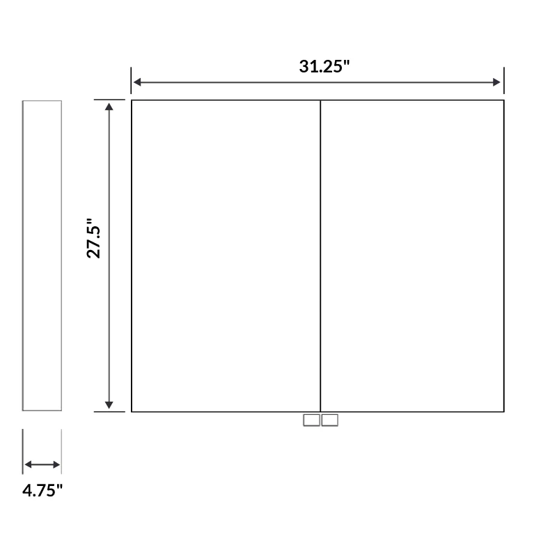 31 1/4 W x 27 1/2 H Mirrored  Medicine Cabinet LMC2-32 - Image 3