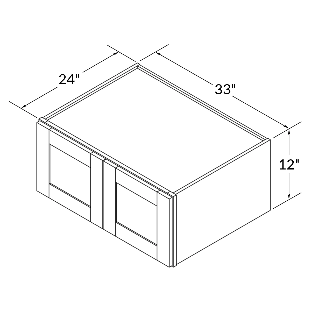 Wall Kitchen Cabinet W331224 Colonial Gray LessCare 33 in. width 12 in. height 24 in. depth