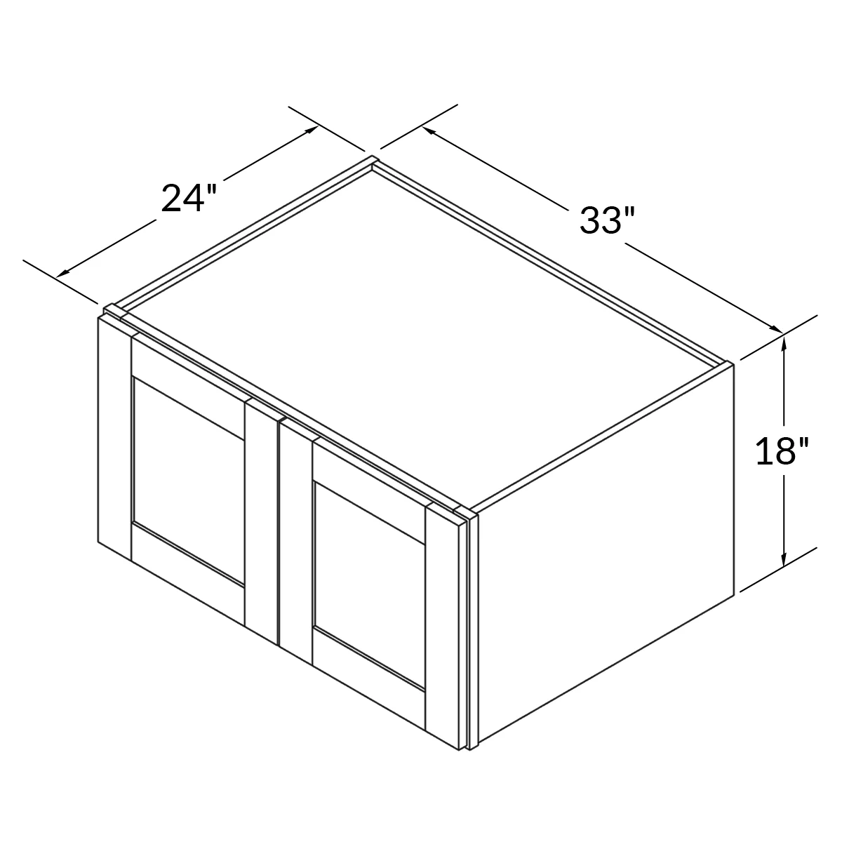 Wall Kitchen Cabinet W331824 Alpina White LessCare 33 in. width 18 in. height 24 in. depth