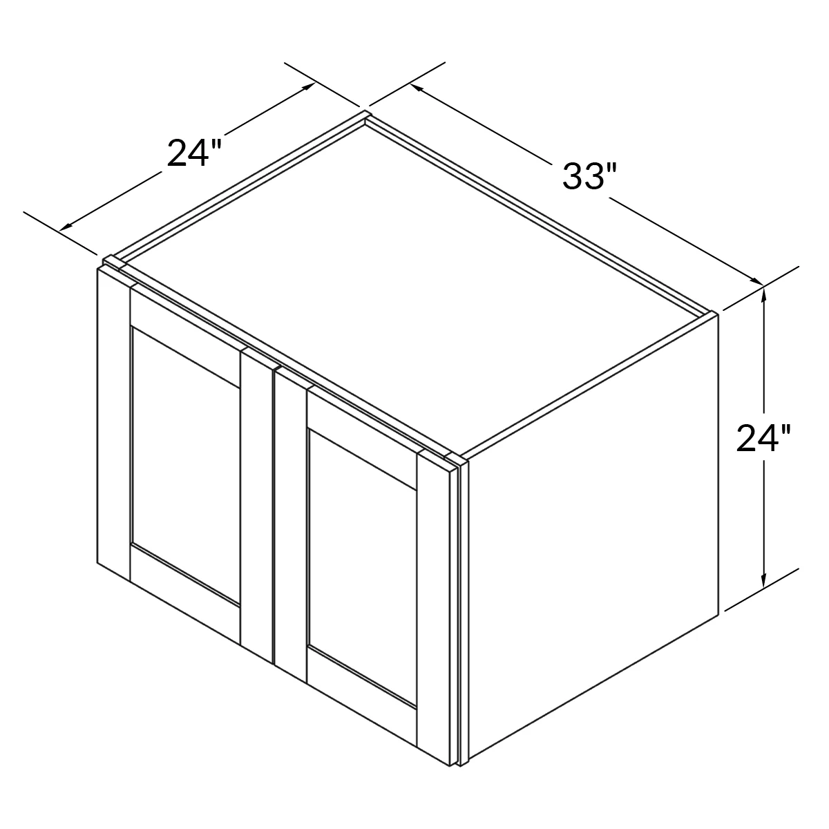 Wall Kitchen Cabinet W332424 Danbury Blue LessCare 33 in. width 24 in. height 24 in. depth