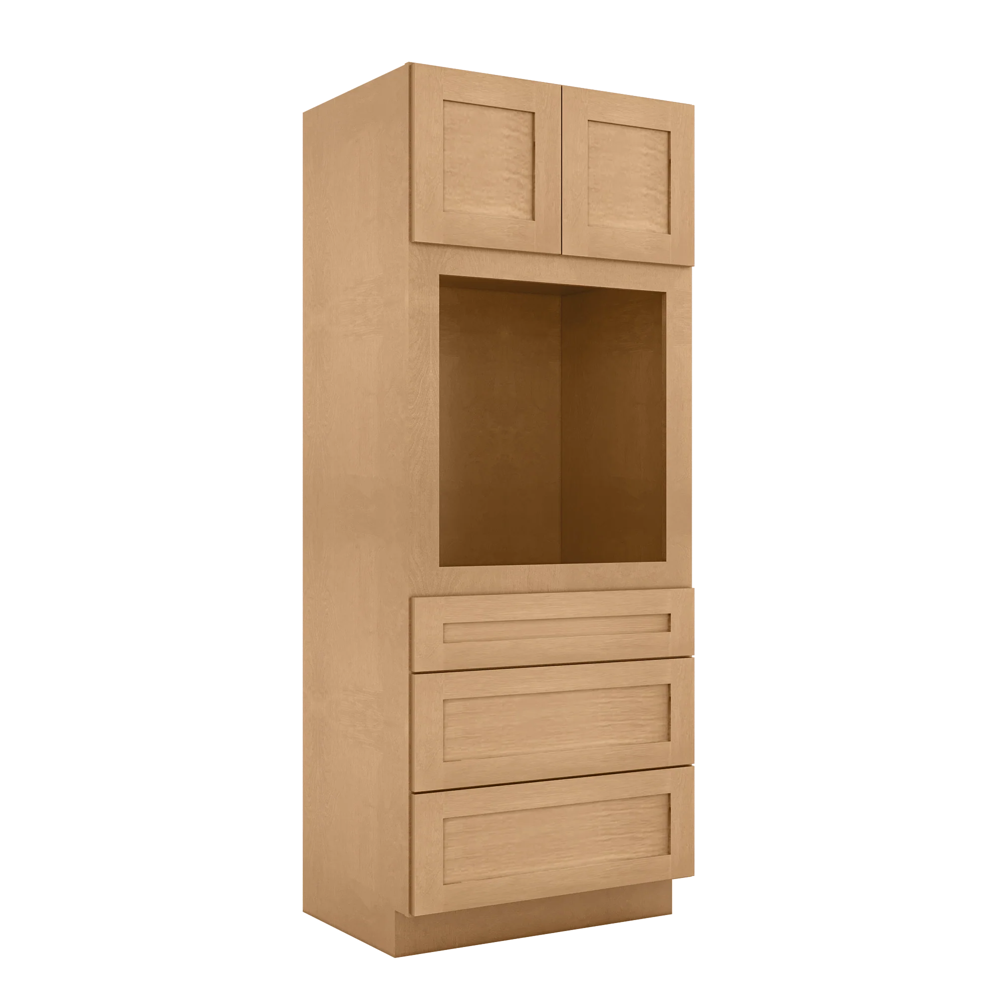 Oven Kitchen Cabinet OC3384 Shaker Toffee LessCare 33 in. width 84 in. height 24 in. depth - Image 2