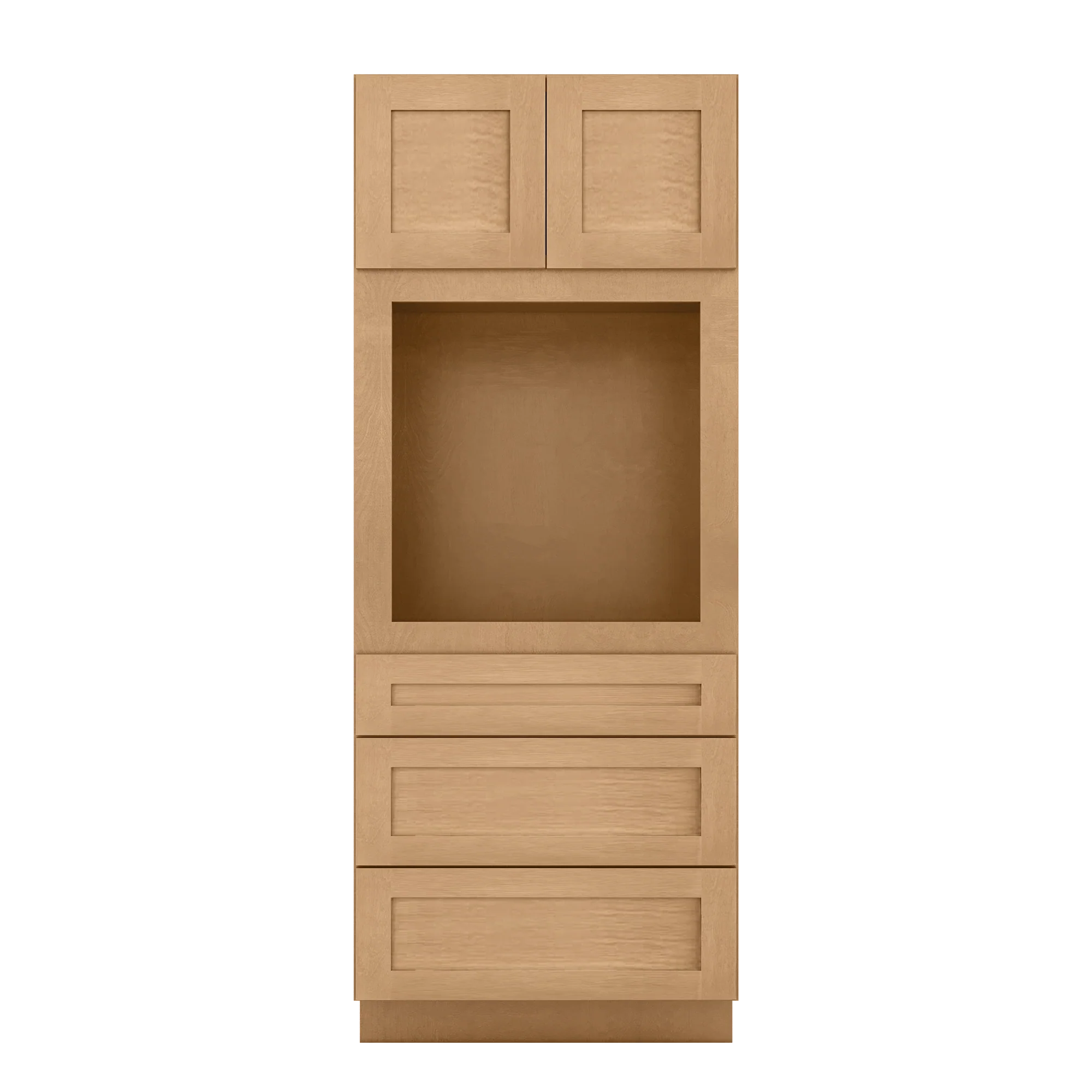 Oven Kitchen Cabinet OC3384 Shaker Toffee LessCare 33 in. width 84 in. height 24 in. depth - Image 3