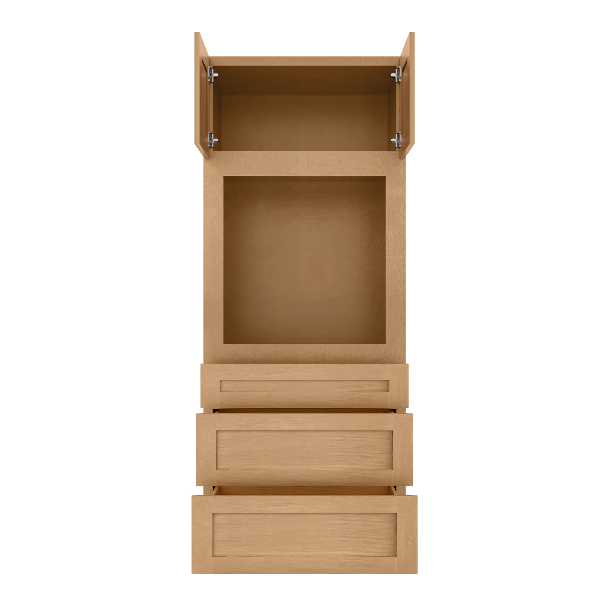 Oven Kitchen Cabinet OC3384 Shaker Toffee LessCare 33 in. width 84 in. height 24 in. depth - Image 5