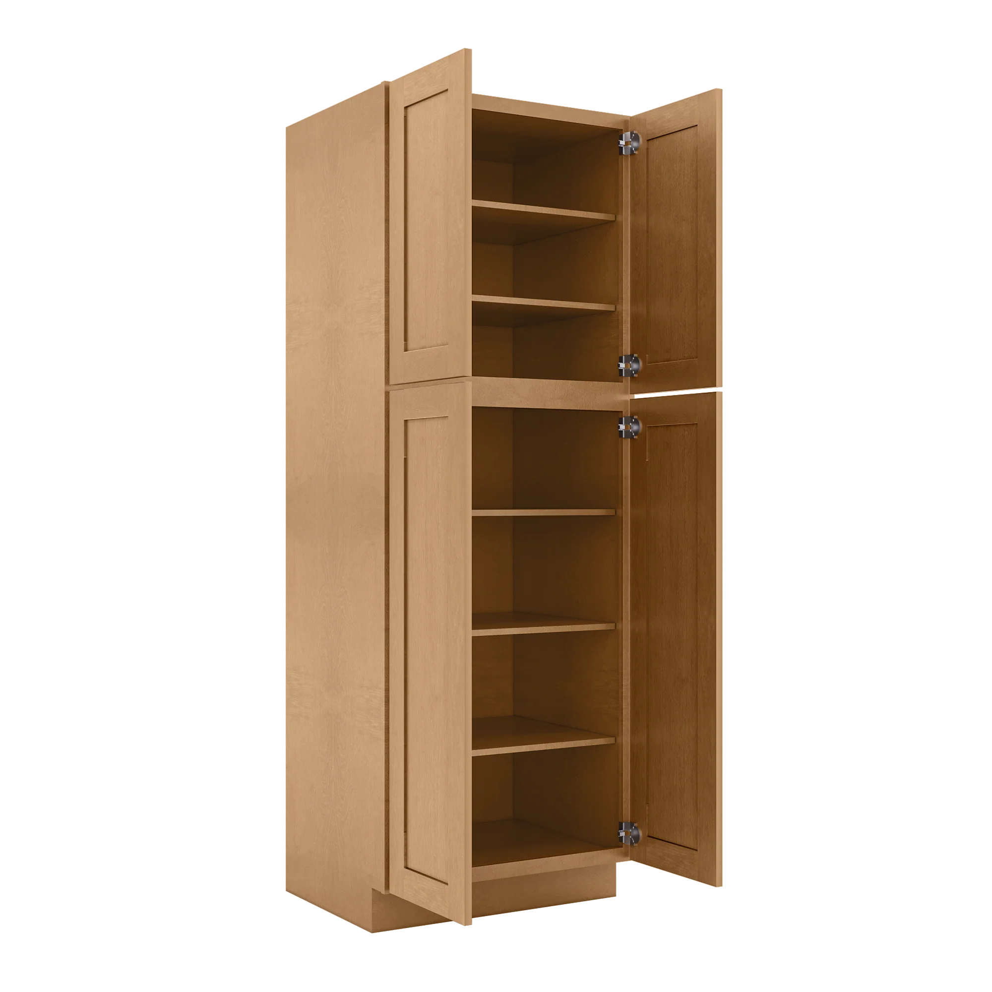 Utility Kitchen Cabinet U3084 Shaker Toffee  33"W x 84'H x 24"D - Image 4