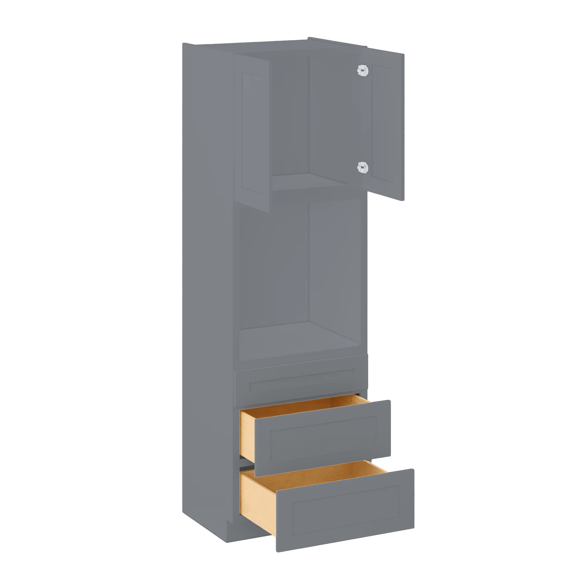 Oven Kitchen Cabinet OC3390 Colonial Gray LessCare 33 in. width 90 in. height 24 in. depth - Image 4