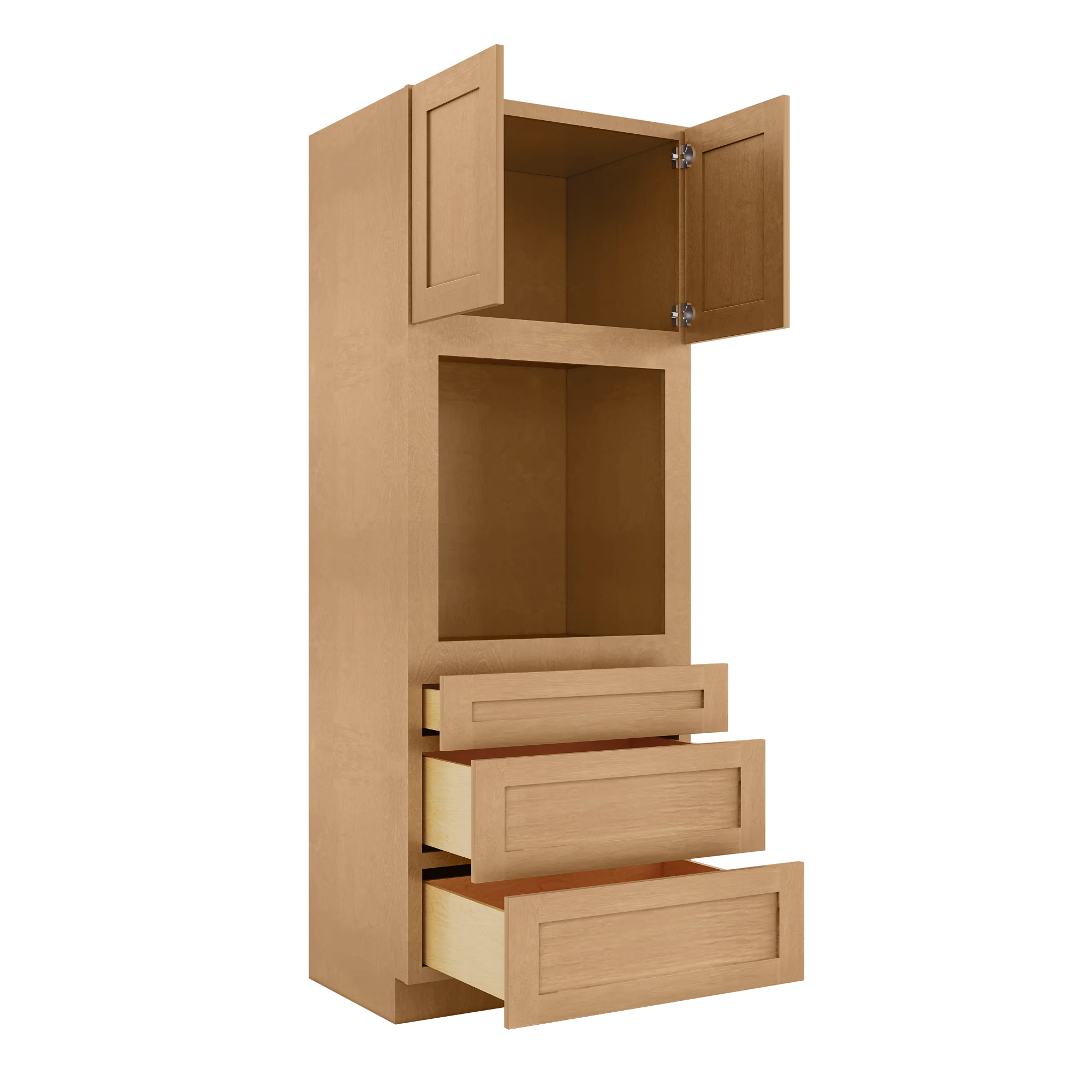 Oven Kitchen Cabinet OC3390 Milan Toffee LessCare 33 in. width 90 in. height 24 in. depth - Image 4