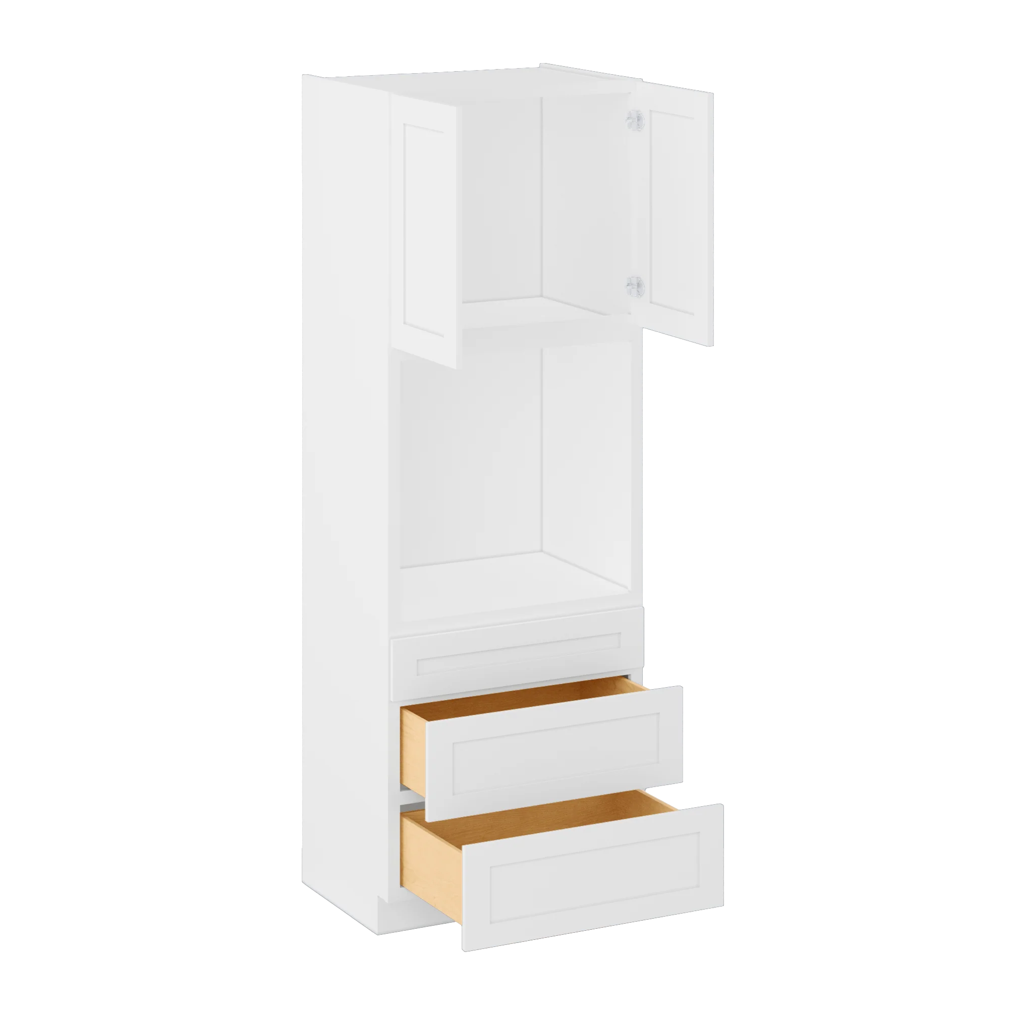 Oven Kitchen Cabinet OC3396 Alpina White LessCare 33 in. width 96 in. height 24 in. depth - Image 4