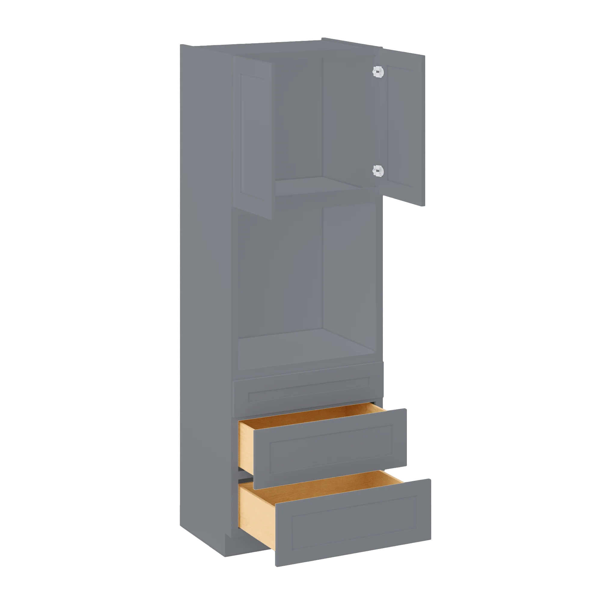 Oven Kitchen Cabinet OC3396 Colonial Gray LessCare 33 in. width 96 in. height 24 in. depth - Image 4