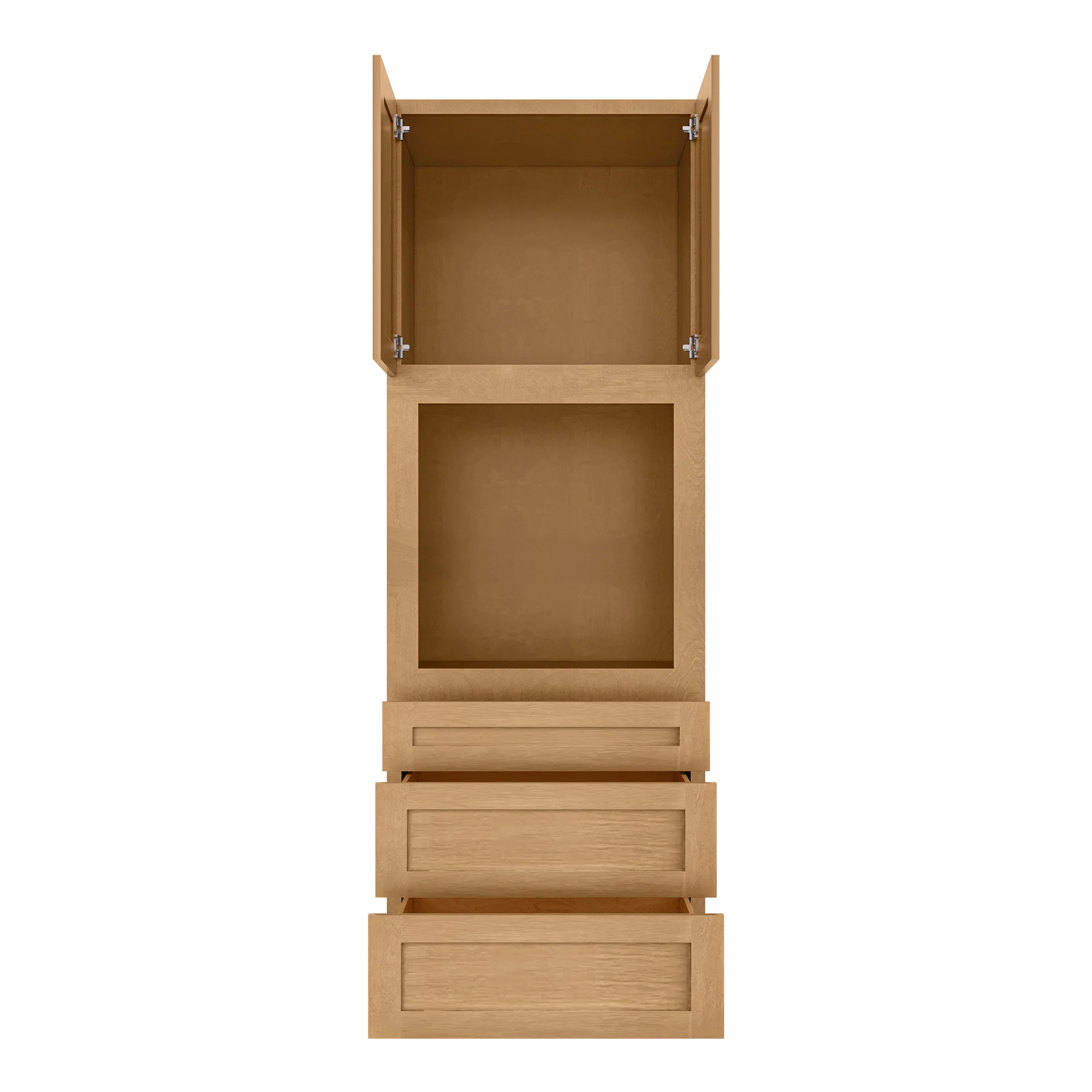 Oven Kitchen Cabinet OC3396 Shaker Toffee LessCare 33 in. width 96 in. height 24 in. depth - Image 5