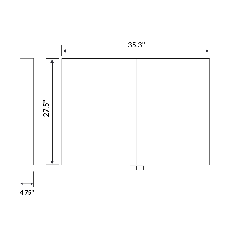 35 1/3 W x 27 1/2 H Mirrored  Medicine Cabinet LMC2-36 - Image 4