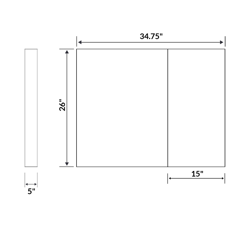35 W x 26 H Mirrored  Medicine Cabinet LMC1-35 - Image 4