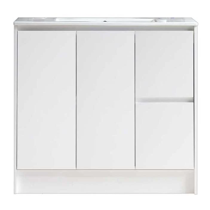 36" Freestanding Bathroom Vanity in White Gloss with White Single Sink Top LV19-36W - Image 3