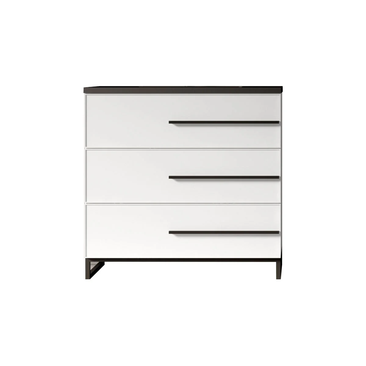 36" W Freestanding Single Bathroom Vanity in White Gloss with Matte Black Integrated Sink LV15B-36W - Image 4