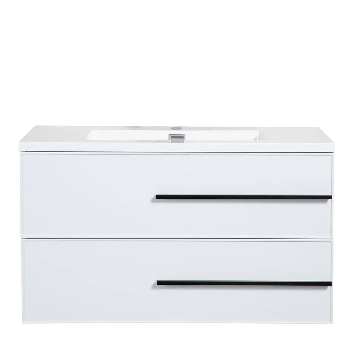 36" Wall Mount Single Bathroom Vanity in White Gloss with White Integrated Sink LV15W-36W - Image 4