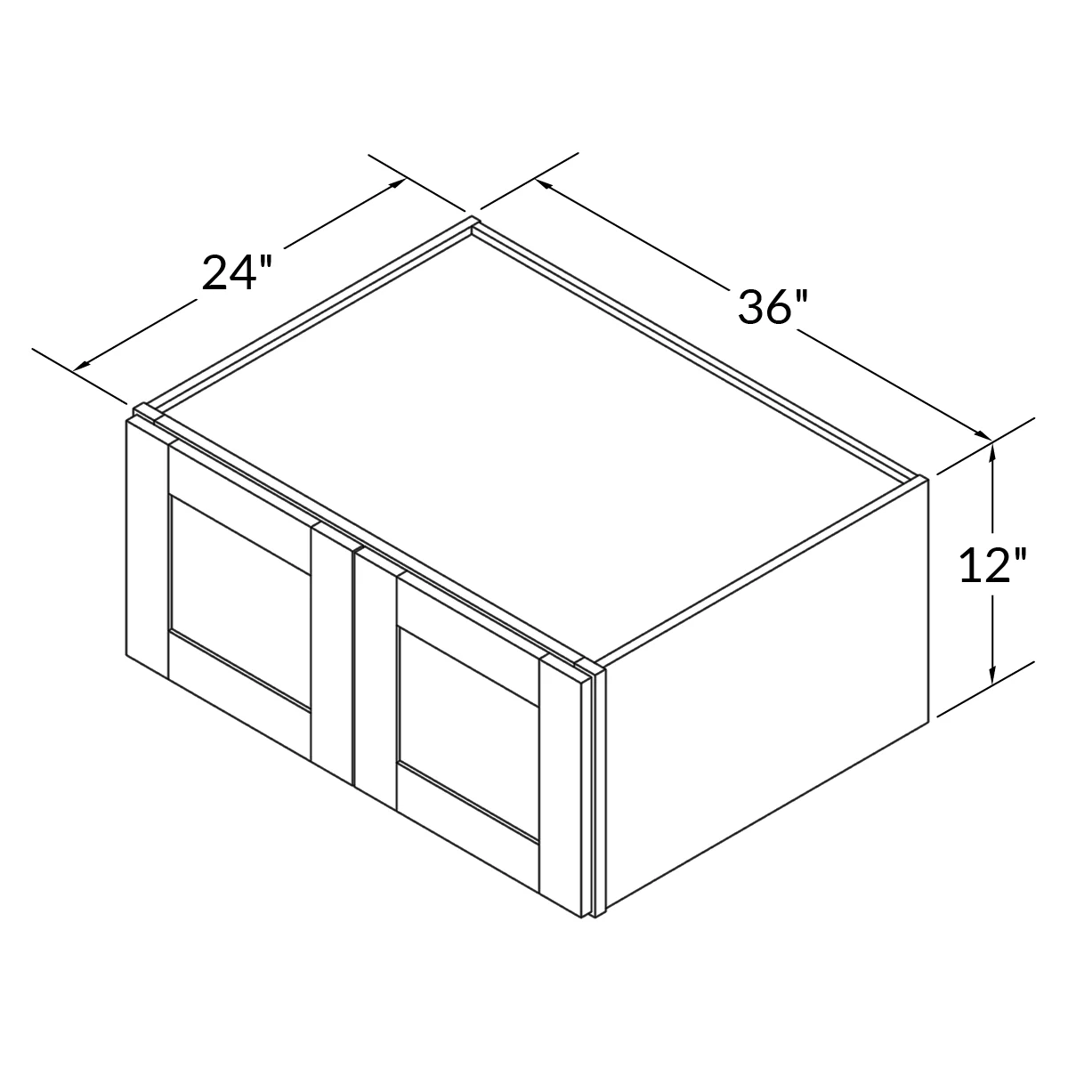 Wall Kitchen Cabinet W361224 Danbury Blue LessCare 36 in. width 12 in. height 24 in. depth