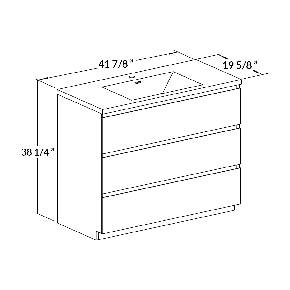 42" Freestanding Single Bathroom Vanity in Oak with Black Quartz Integrated Sink - Image 5