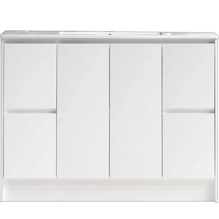 48" Freestanding Bathroom Vanity in White Gloss with White Single Sink Top LV19-48W - Image 2