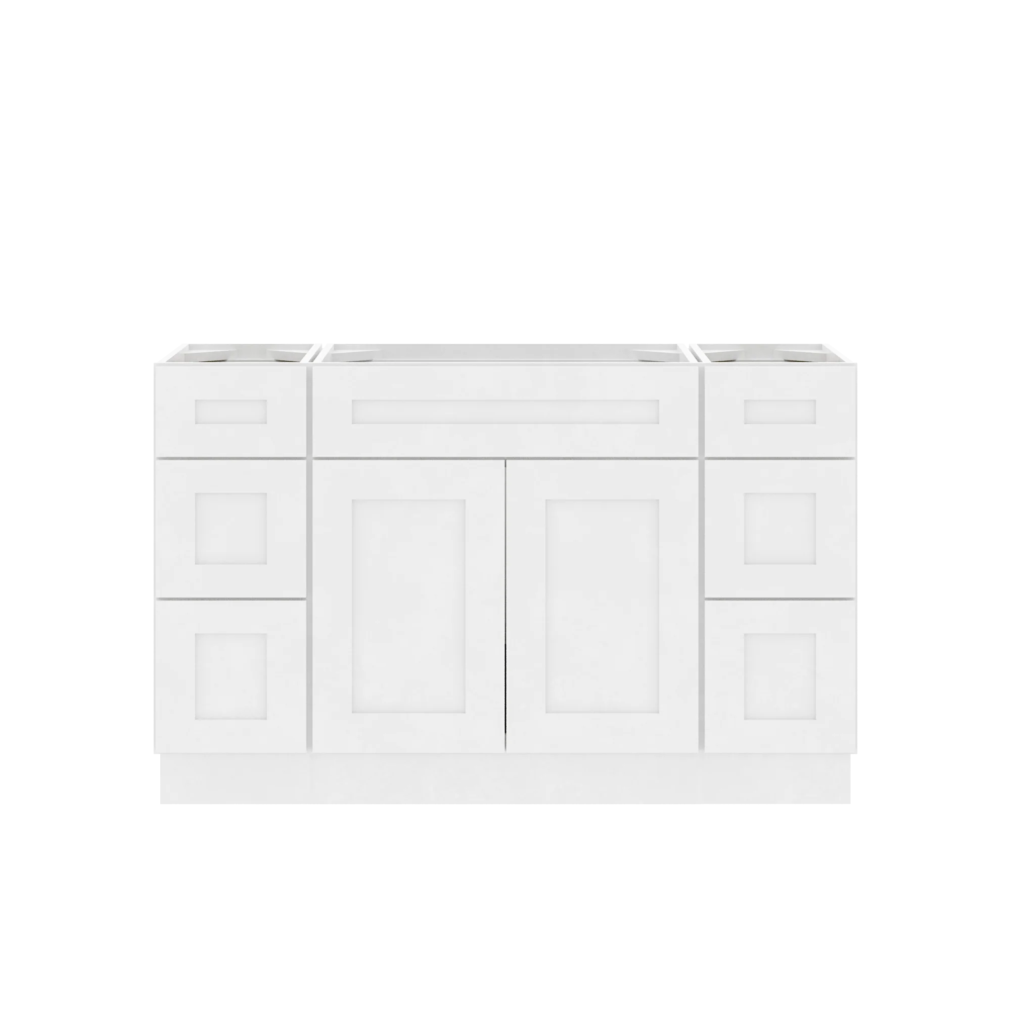 54"W x 21"D x 34.5"H Vanity Sink Base Cabinet - Alpina White - Image 2