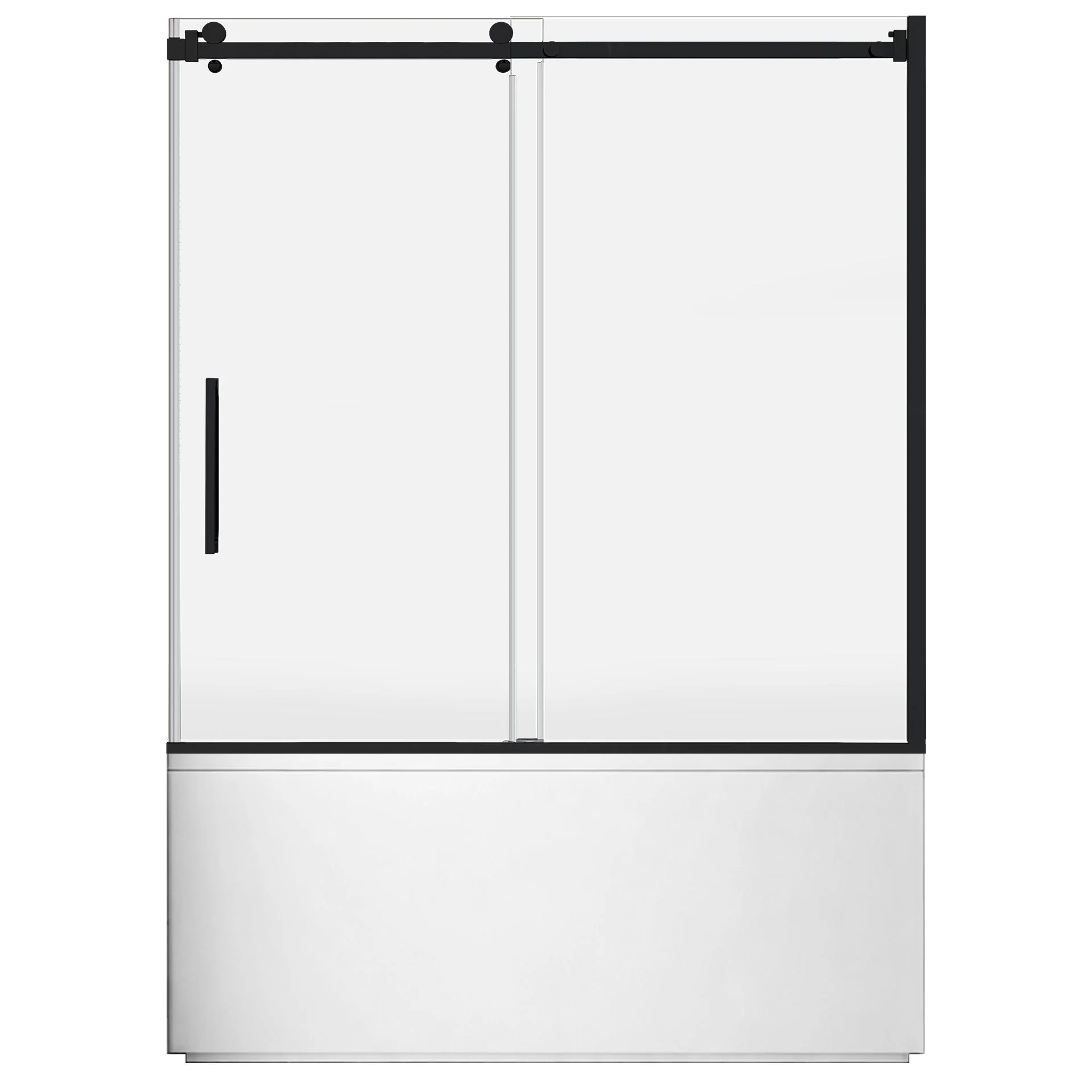 56-60 W x 62 H  Sliding Bathtub Semi-Frameless Door ULTRA-B with Clear Glass in Matte Black
