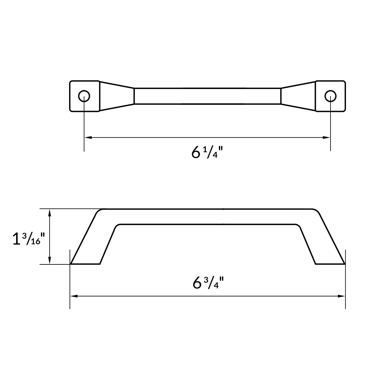 6 1/3 in Matte Black Pull Handle H1208-160MB - Image 3