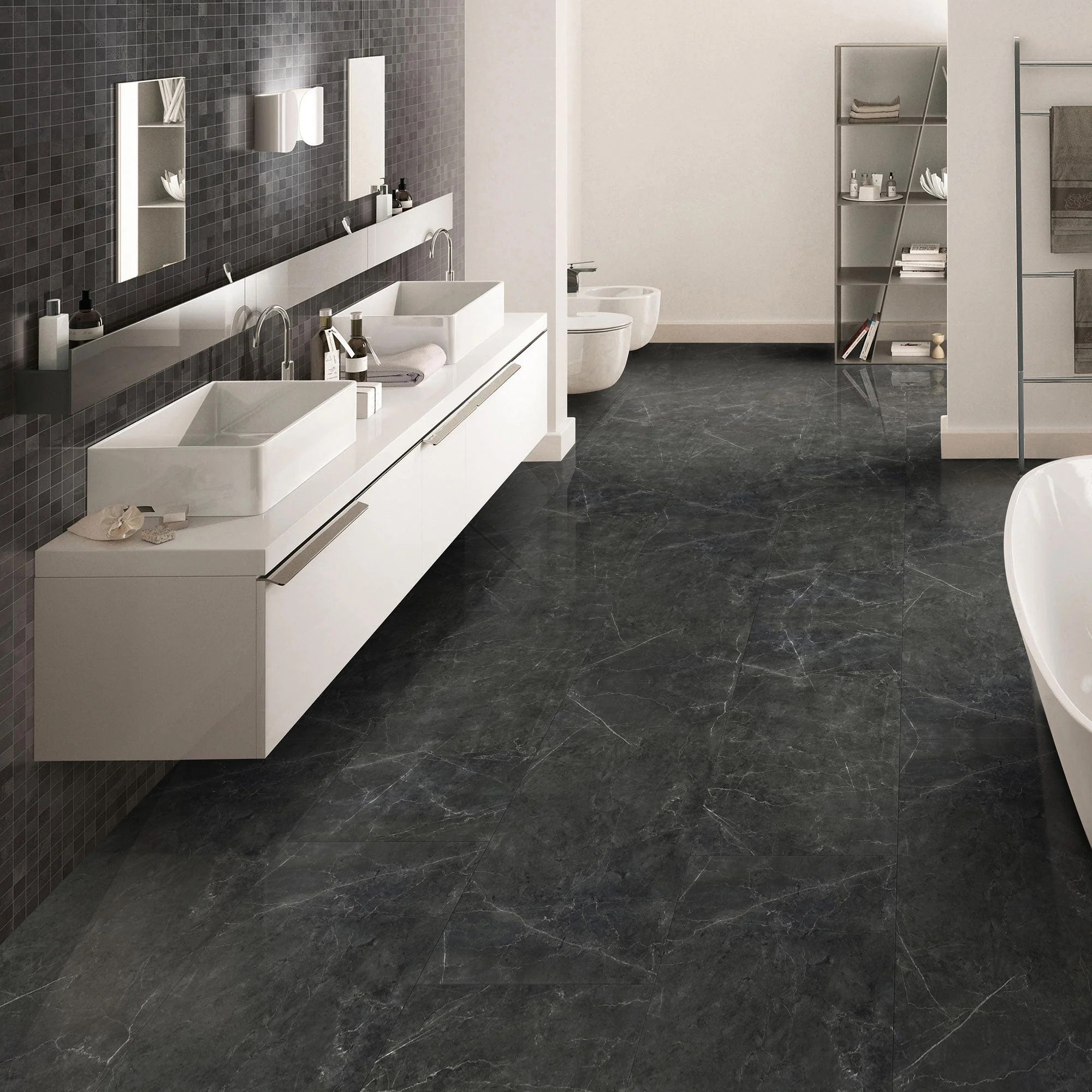 6.5mm MSPC Vinyl Flooring LessCare Black Marble - Image 2