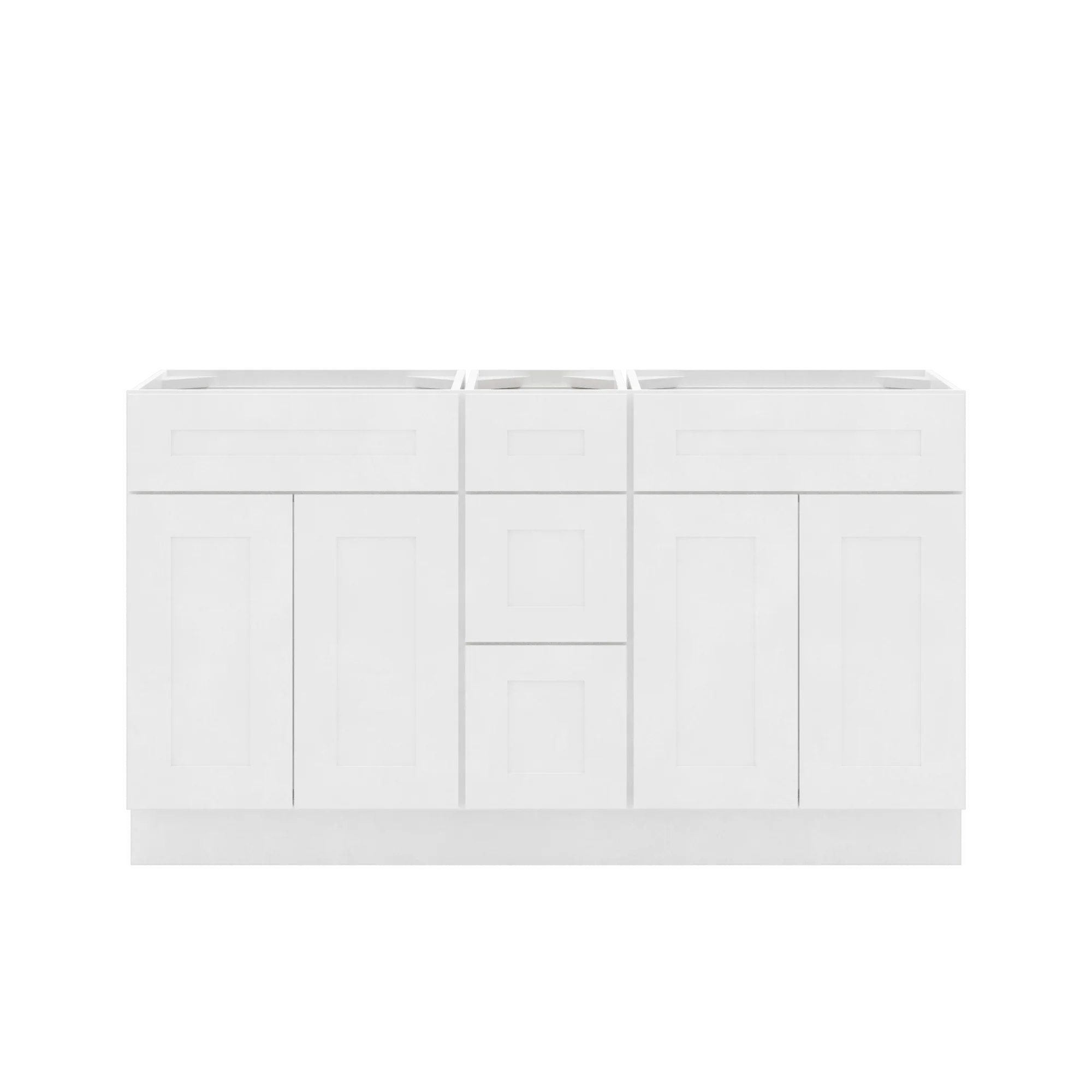 60"W x 21"D x 34.5"H Double Vanity - Alpina White - Image 2