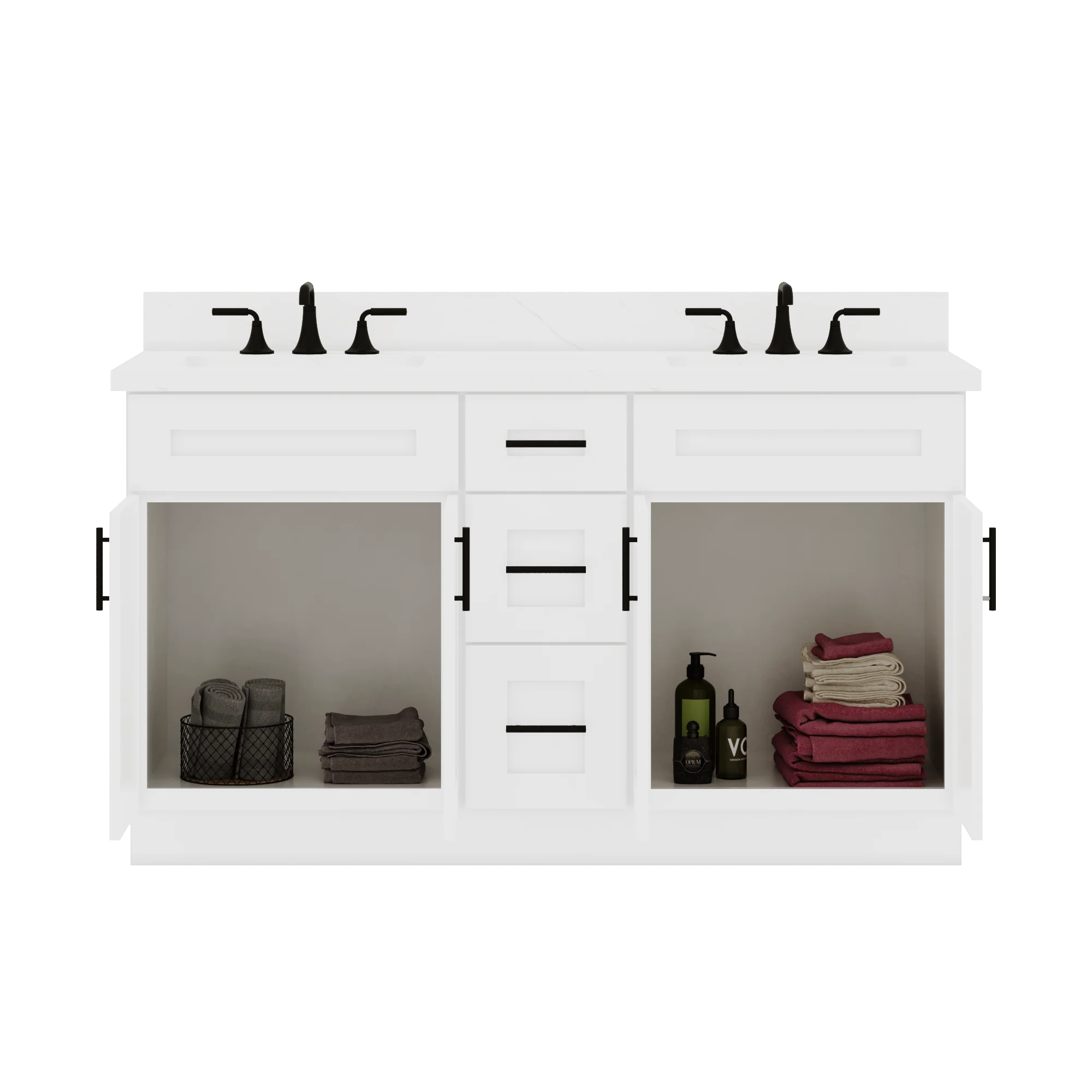 60"W x 21"D x 34.5"H Double Vanity - Alpina White - Image 3