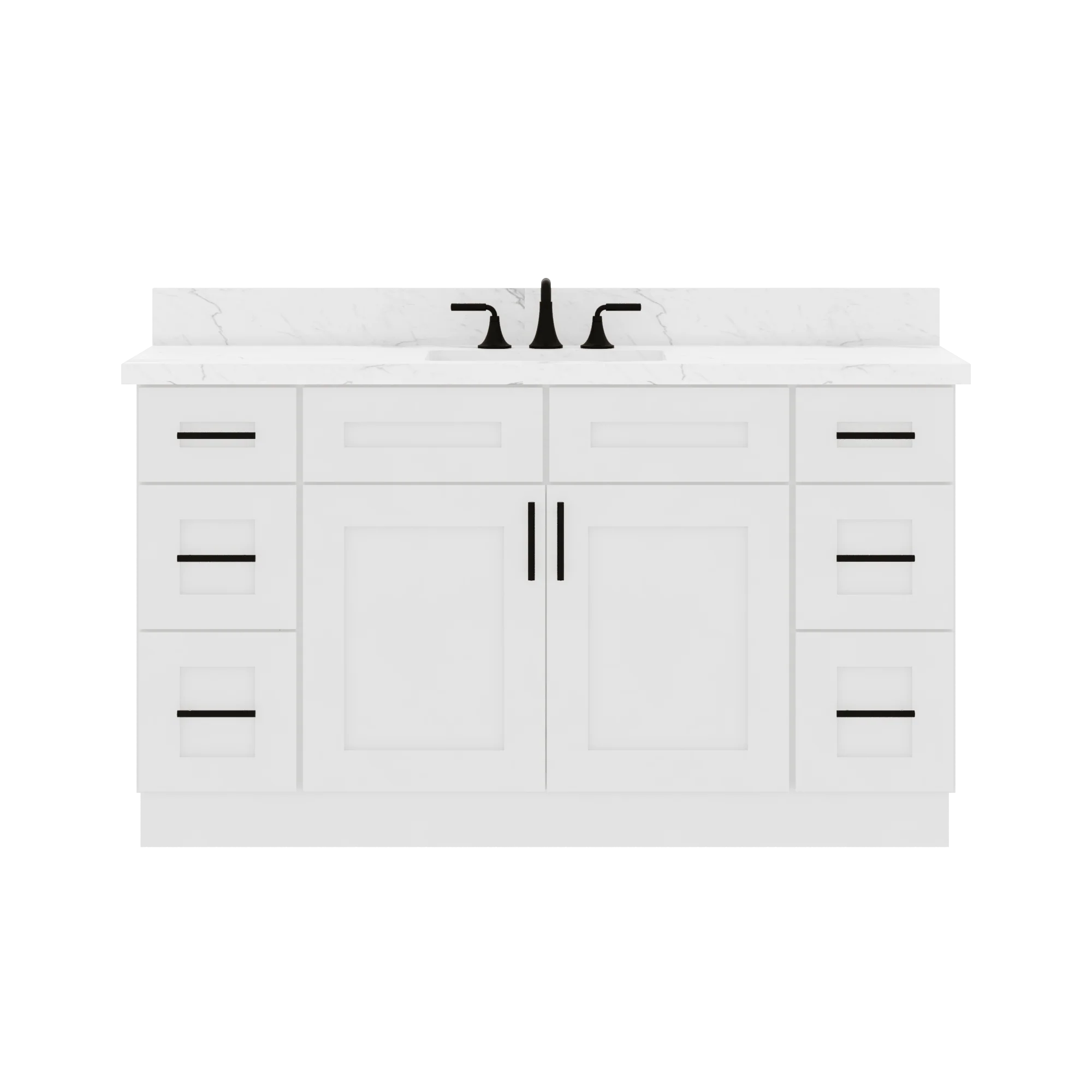 60"W x 21"D x 34.5"H Single Vanity - Alpina White