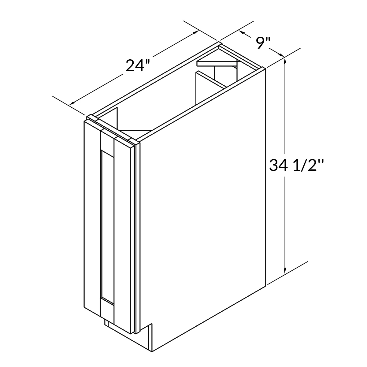 Base Kitchen Cabinet B09 Newport LessCare 9 in. width 34.5 in. height 24 in. depth