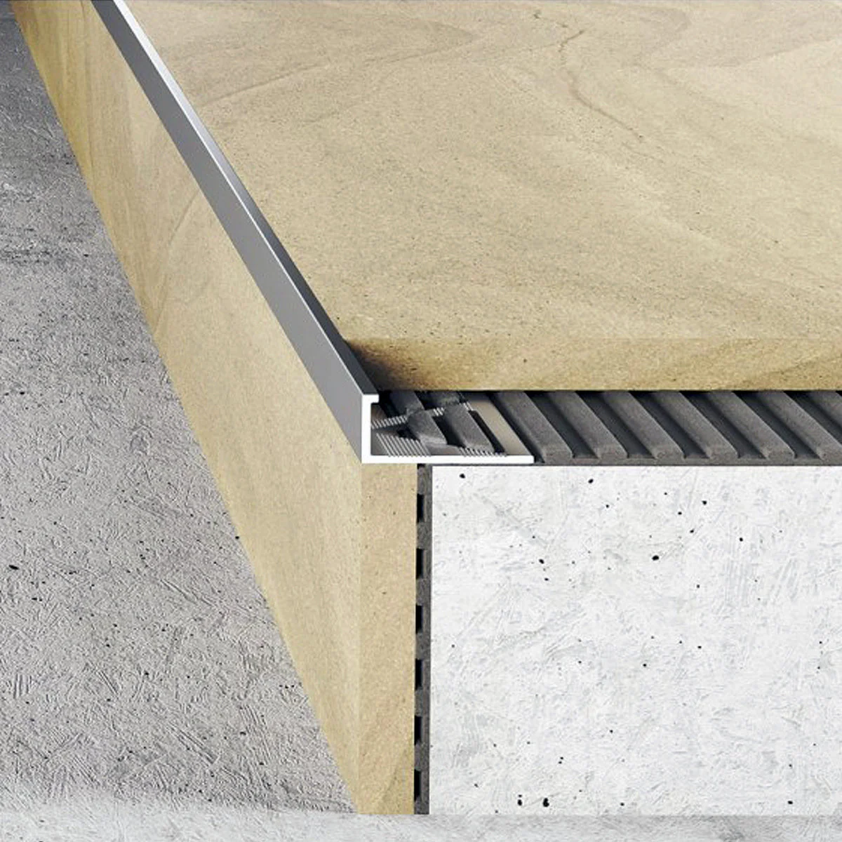 Brushed Nickel Edge Trim Jolly 3/8 in. by 8 ft. Aluminum L Angle Edging for Wall or Floor Tile - Image 3