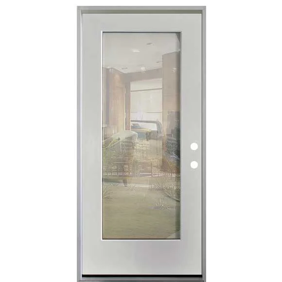 32 in. x 80 in. Clear Low-E Prehung Unfinished White Fiberglass Door - Image 6