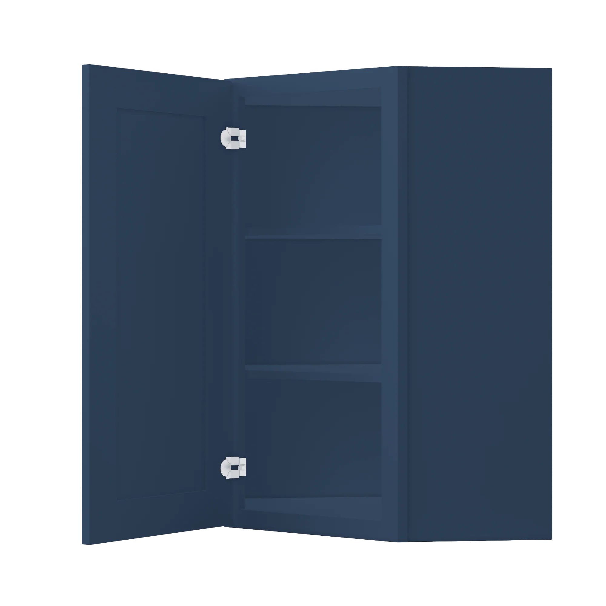 Diagonal Corner Kitchen Cabinet DC2436 Danbury Blue LessCare 24 in. width 36 in. height 12 in. depth - Image 4