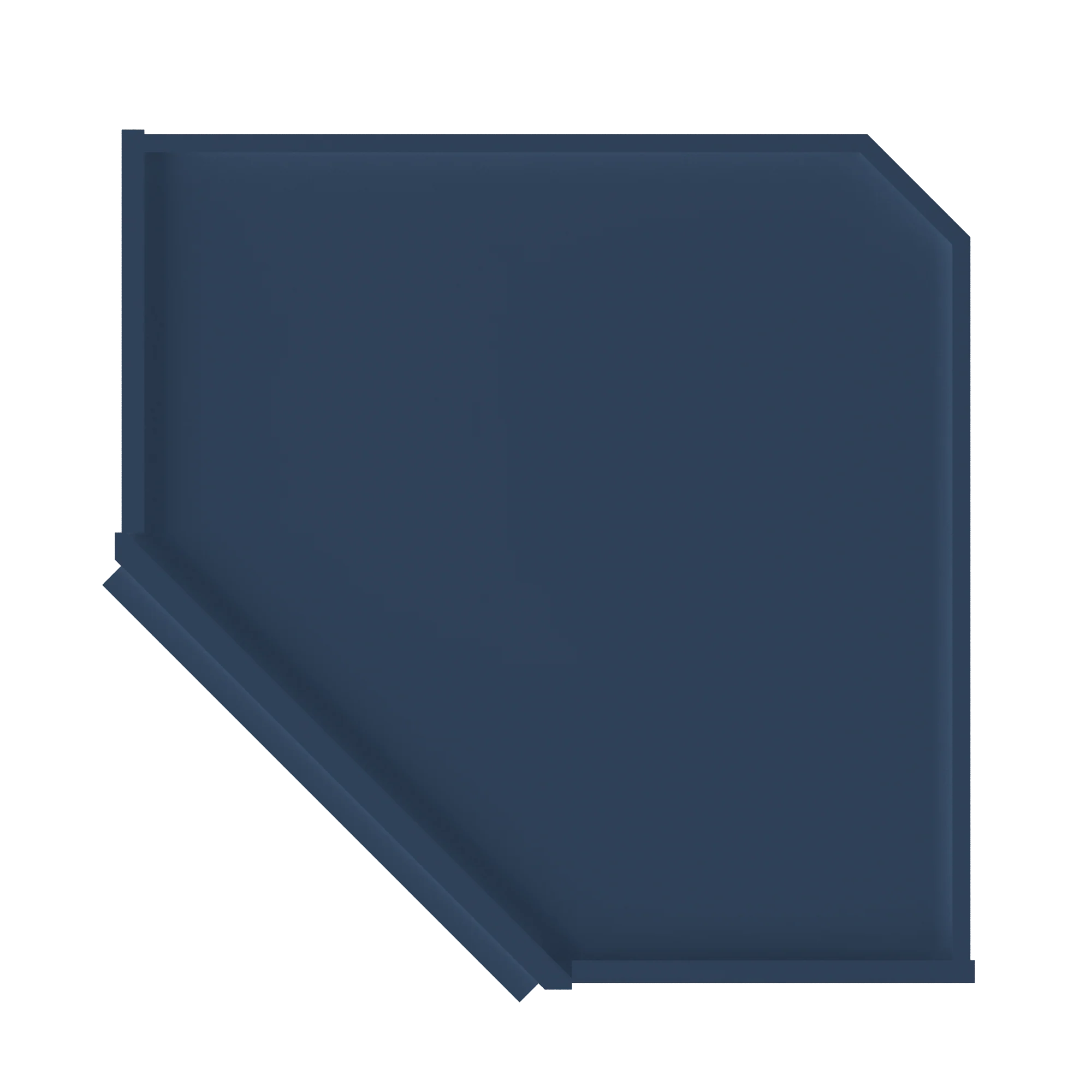 Diagonal Corner Kitchen Cabinet DC2436 Danbury Blue LessCare 24 in. width 36 in. height 12 in. depth - Image 6