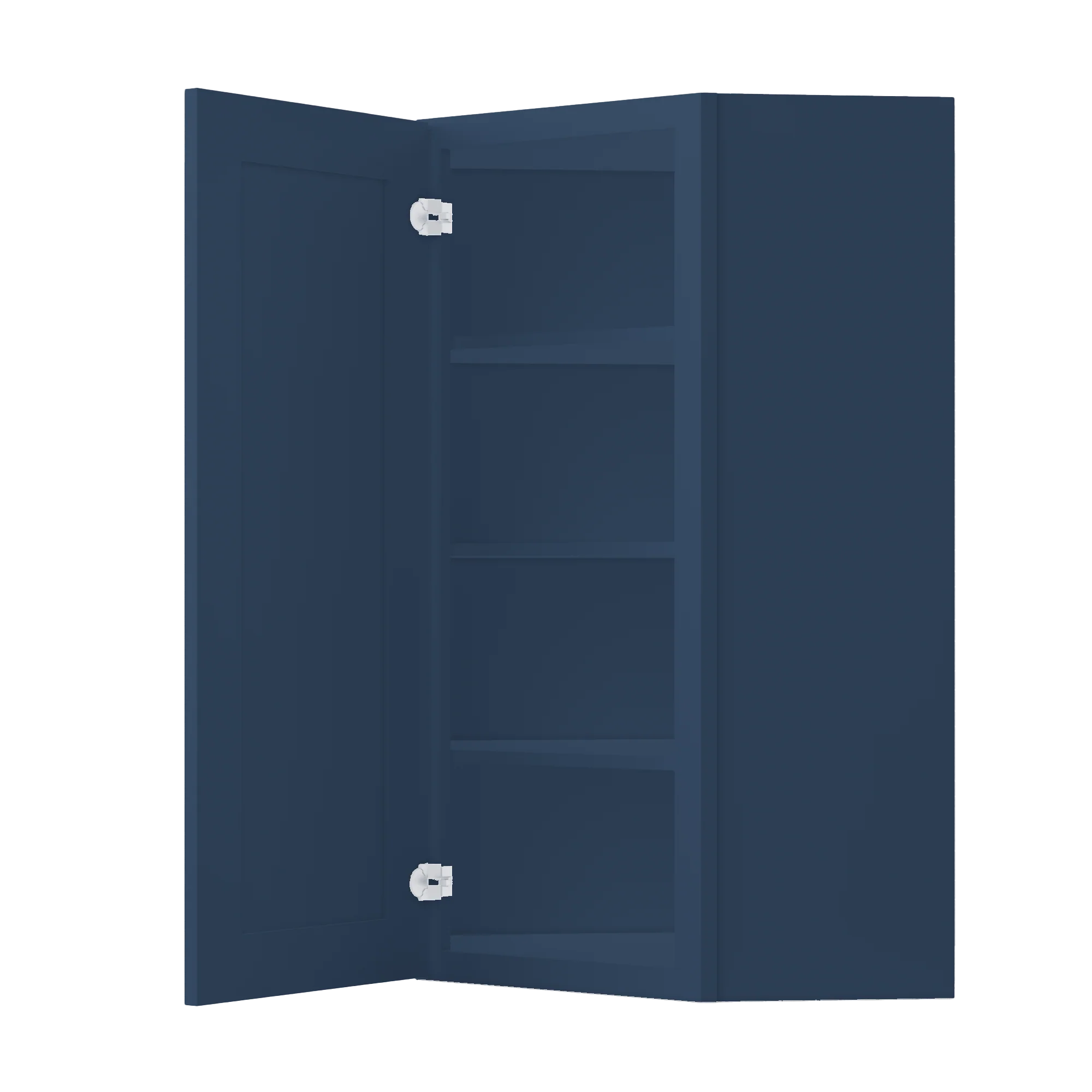 Diagonal Corner Kitchen Cabinet DC2442 Danbury Blue LessCare 24 in. width 42 in. height 12 in. depth - Image 4
