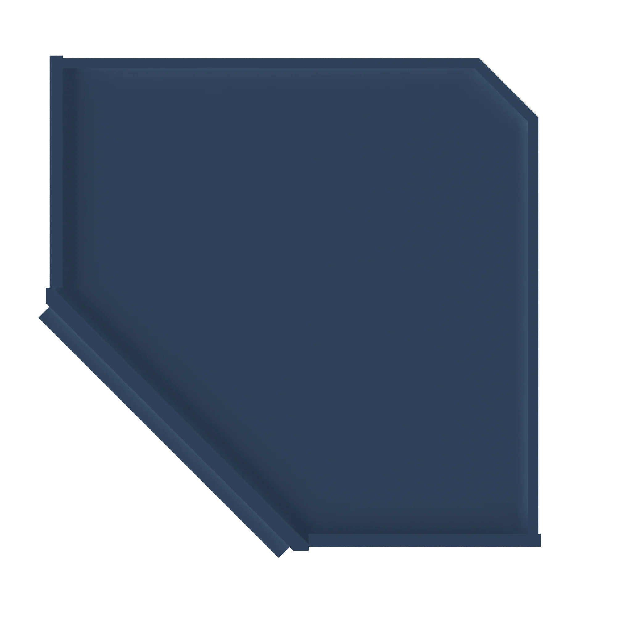 Diagonal Corner Kitchen Cabinet DC2442 Danbury Blue LessCare 24 in. width 42 in. height 12 in. depth - Image 6