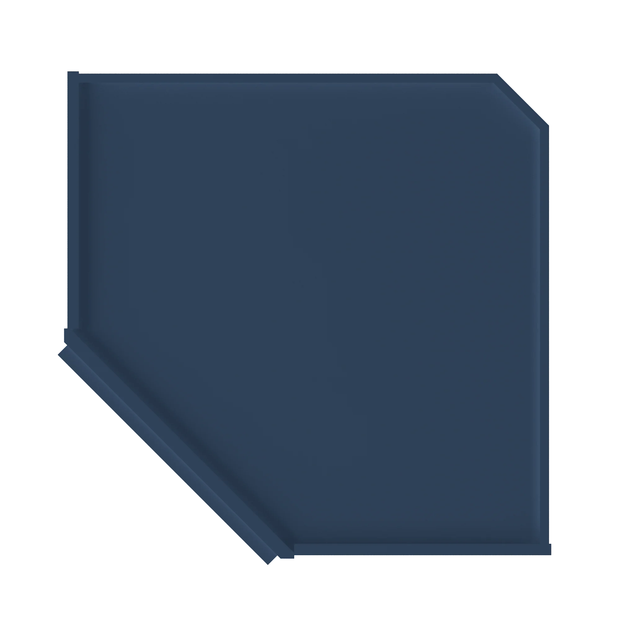 Diagonal Corner Kitchen Cabinet DC2736 Danbury Blue LessCare 27 in. width 36 in. height 15 in. depth - Image 6