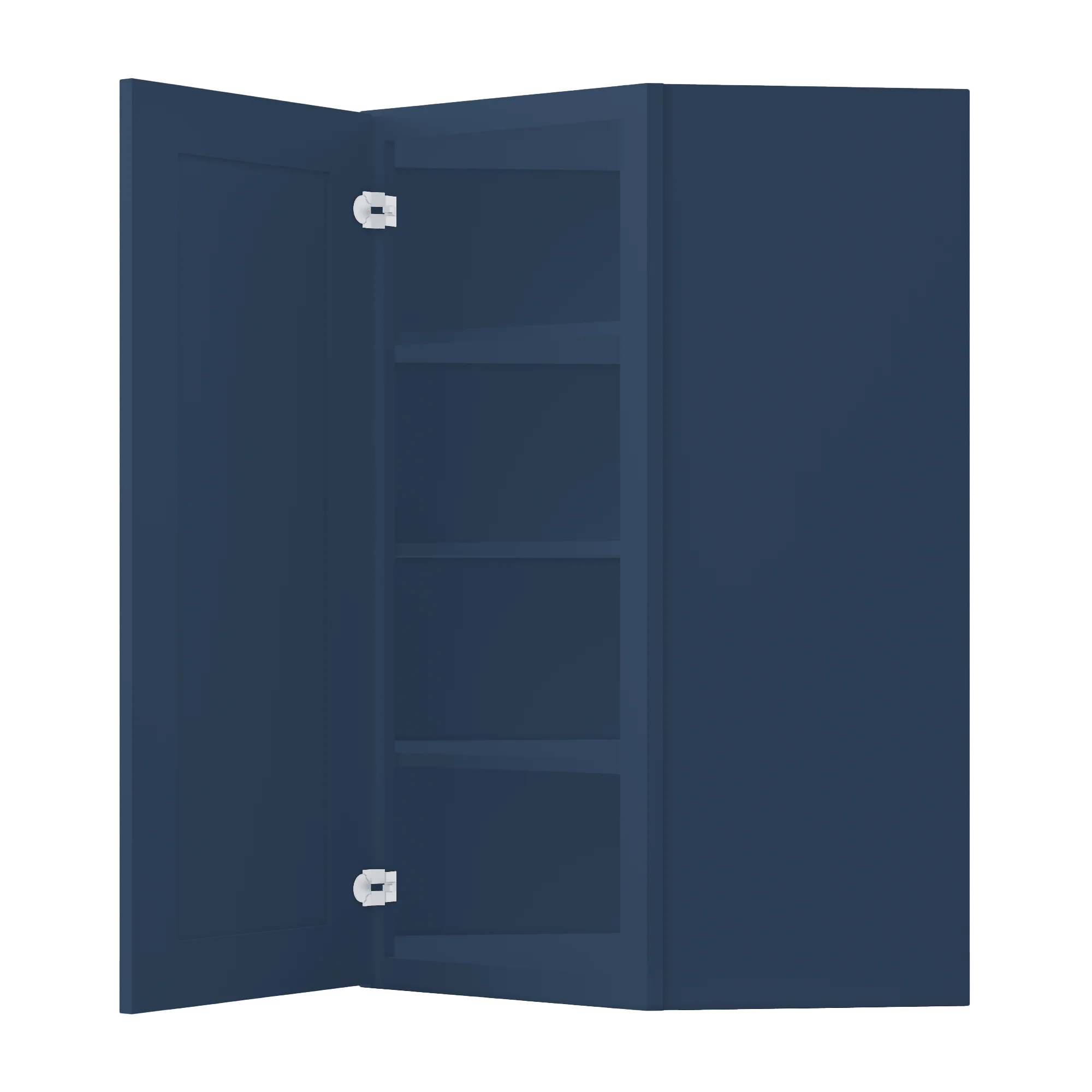 Diagonal Corner Kitchen Cabinet DC2742 Danbury Blue LessCare 27 in. width 42 in. height 15 in. depth - Image 4