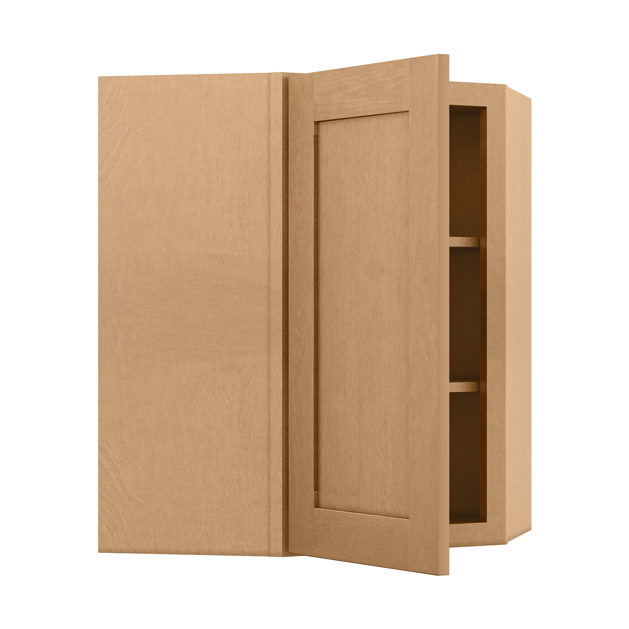 Diagonal Corner Kitchen Cabinet DC2430 Shaker Toffee 24 in. width 30 in. height 12 in. depth - Image 4