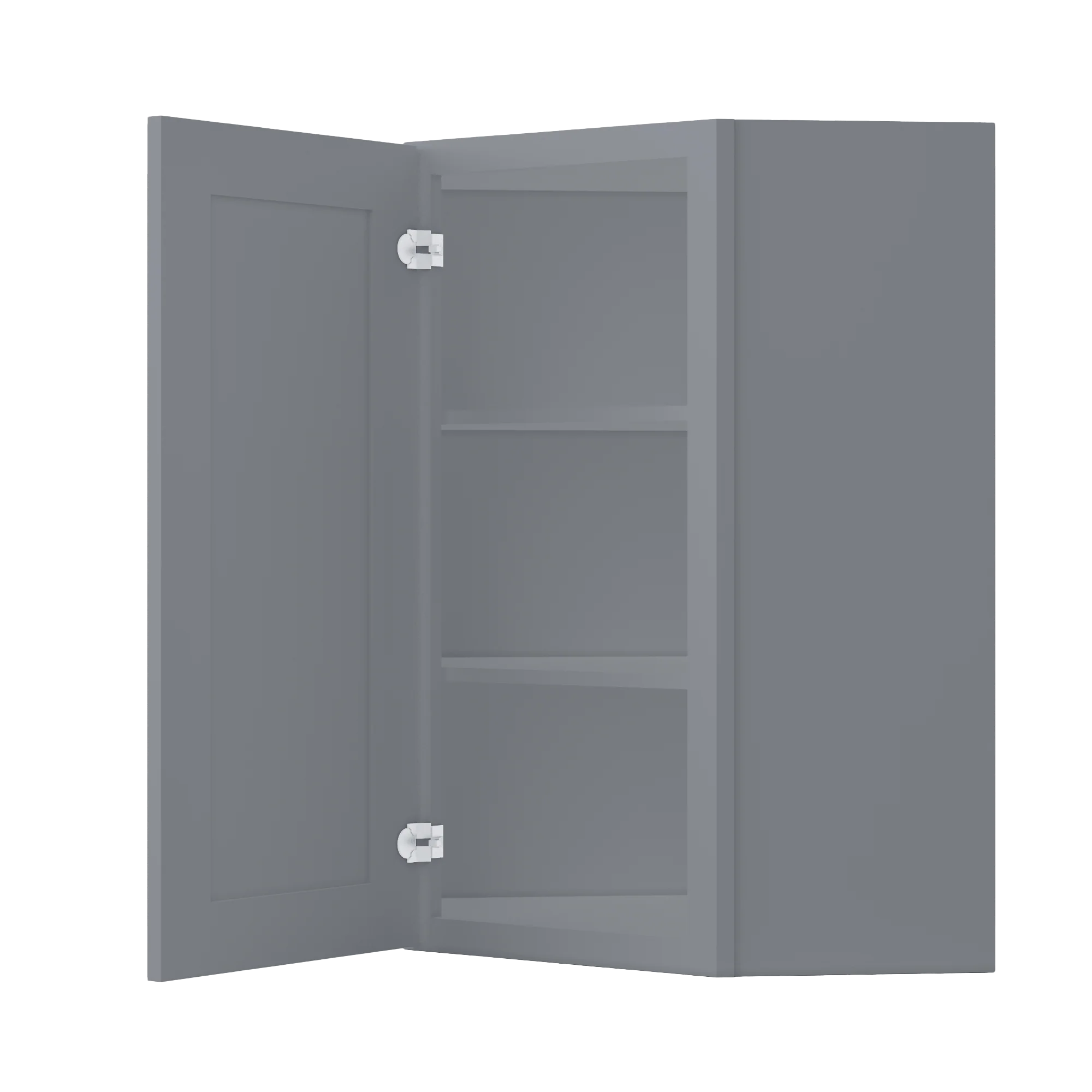 Diagonal Corner Kitchen Cabinet DC2436 Colonial Gray LessCare 24 in. width 36 in. height 12 in. depth - Image 4